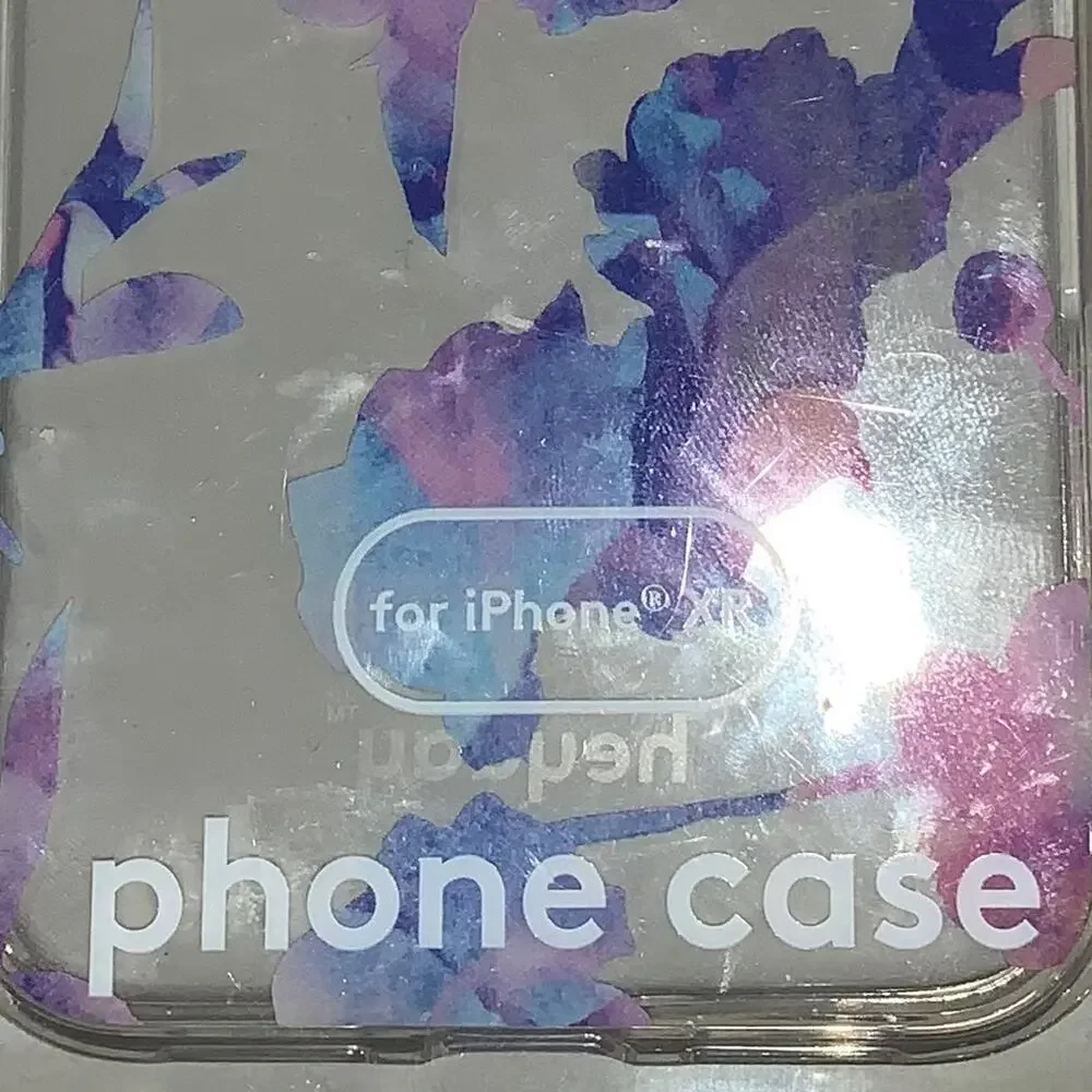 Heyday iPhone XR Case Clear Floral Purple Blue Slim Protective NWT